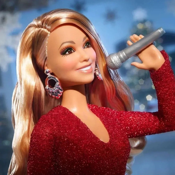 COPY - Barbie Mariah Carey Holiday Signature Christmas Doll Red Dress Ready To … - Picture 3 of 16